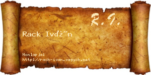 Rack Iván névjegykártya